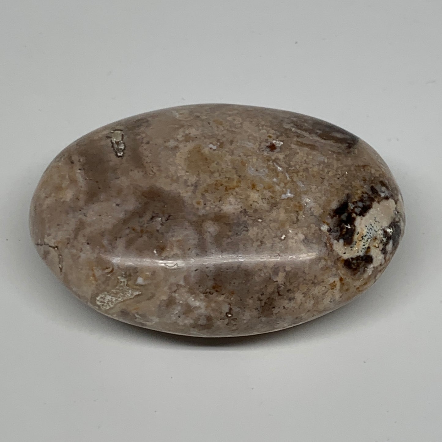 75.6g, 2.5"x1.7"x0.9", Natural Black Opal Crystal PalmStone Polished Reiki,B9698