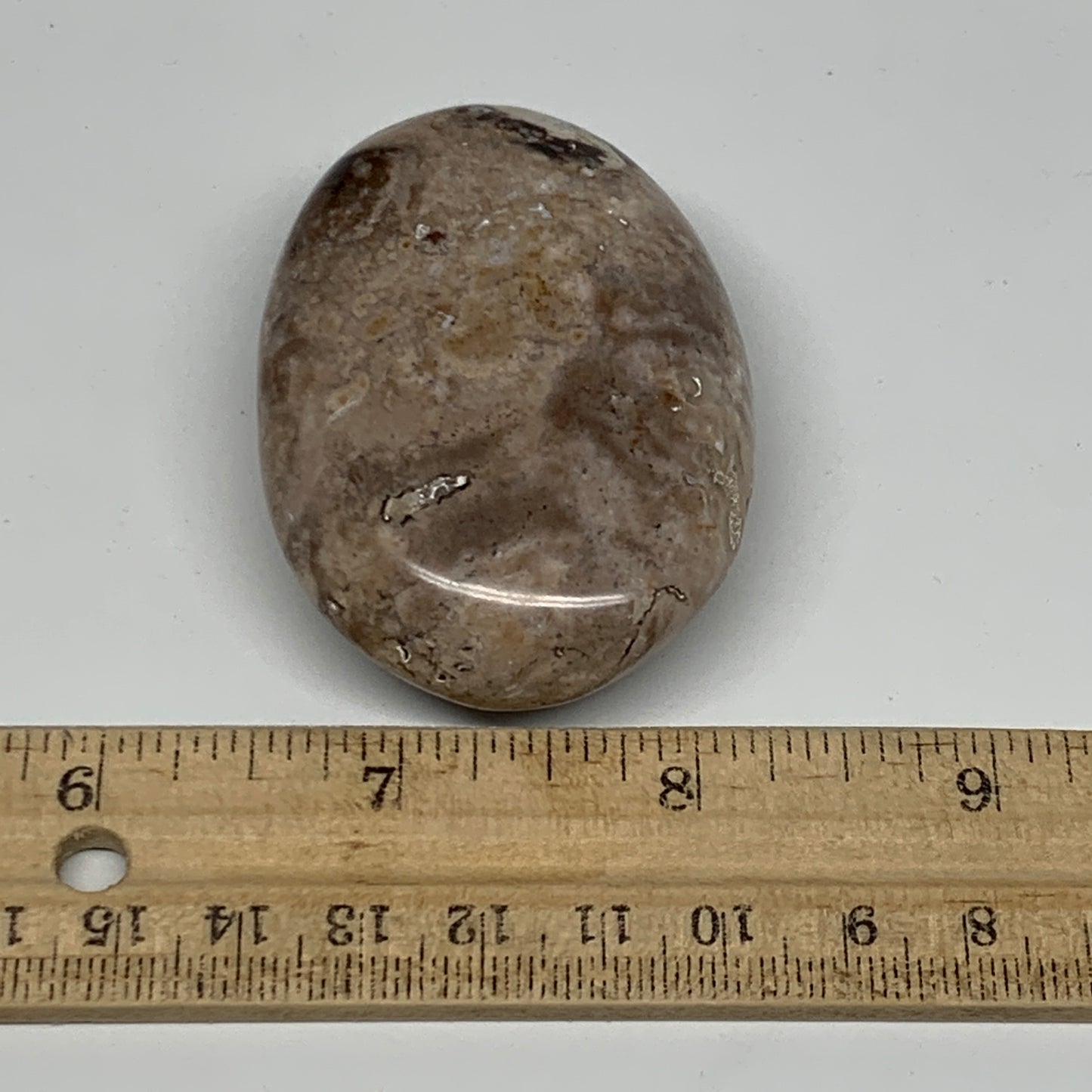 75.6g, 2.5"x1.7"x0.9", Natural Black Opal Crystal PalmStone Polished Reiki,B9698