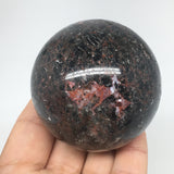 337.4g, 2.3" (59mm) Natural Untreated Rhodonite Sphere Ball @Madagascar, B195