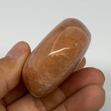 102.5g,2.3"x1.9"x1", Peach Moonstone Palm-Stone Polished Reiki Crystal, B15480