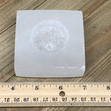 1pc, 280-320g, 2.9"x1.2" White Selenite Candle Holder Square Shape from Morocco