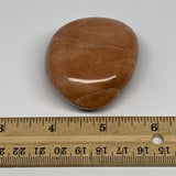 102.5g,2.3"x1.9"x1", Peach Moonstone Palm-Stone Polished Reiki Crystal, B15480