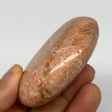 106.1g,2.6"x1.9"x0.9", Peach Moonstone Palm-Stone Polished Reiki Crystal, B15481