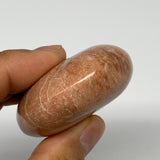106.1g,2.6"x1.9"x0.9", Peach Moonstone Palm-Stone Polished Reiki Crystal, B15481