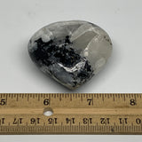 88g,2"x2.1"x1", Natural Rainbow Moonstone Heart Crystal Gemstone @India, B21738