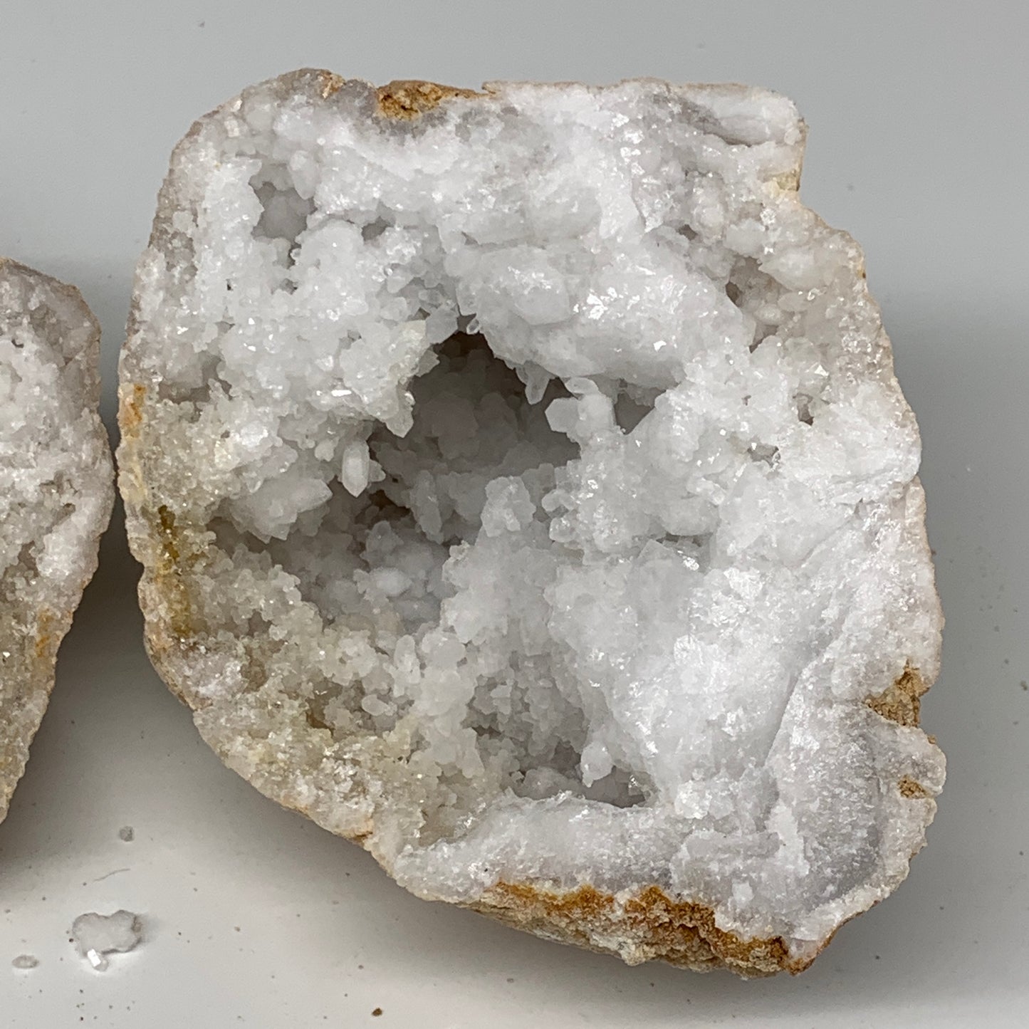 1.93Lbs,5.5"x3.8"x2.7", 1 Pair, Natural Quartz Geodes Sculpture @Morocco,B10534