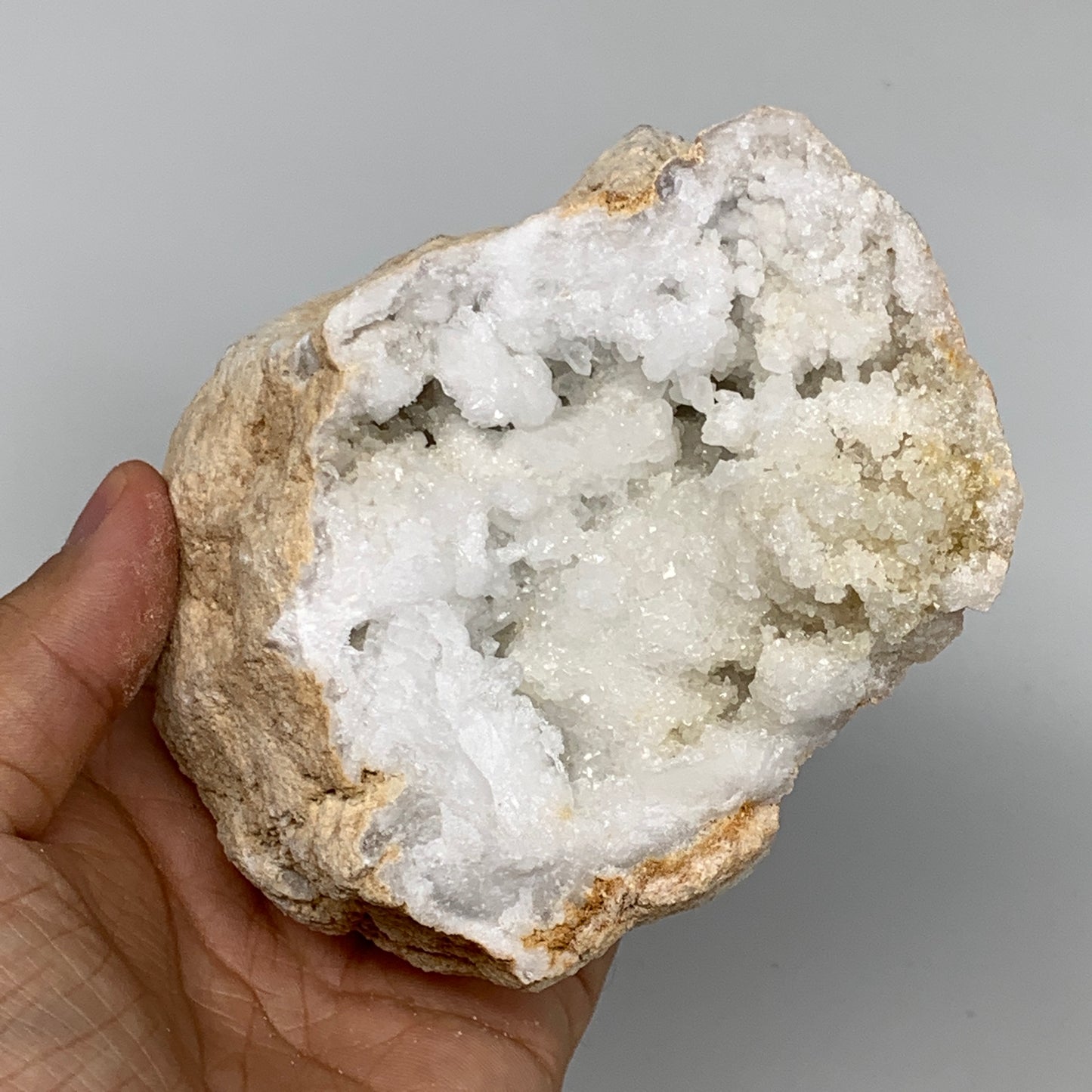 1.93Lbs,5.5"x3.8"x2.7", 1 Pair, Natural Quartz Geodes Sculpture @Morocco,B10534