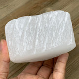 1pc,490-550g, 3.6"x3.5"x1.9" White Selenite Candle Holder Heart Shape from Moroc