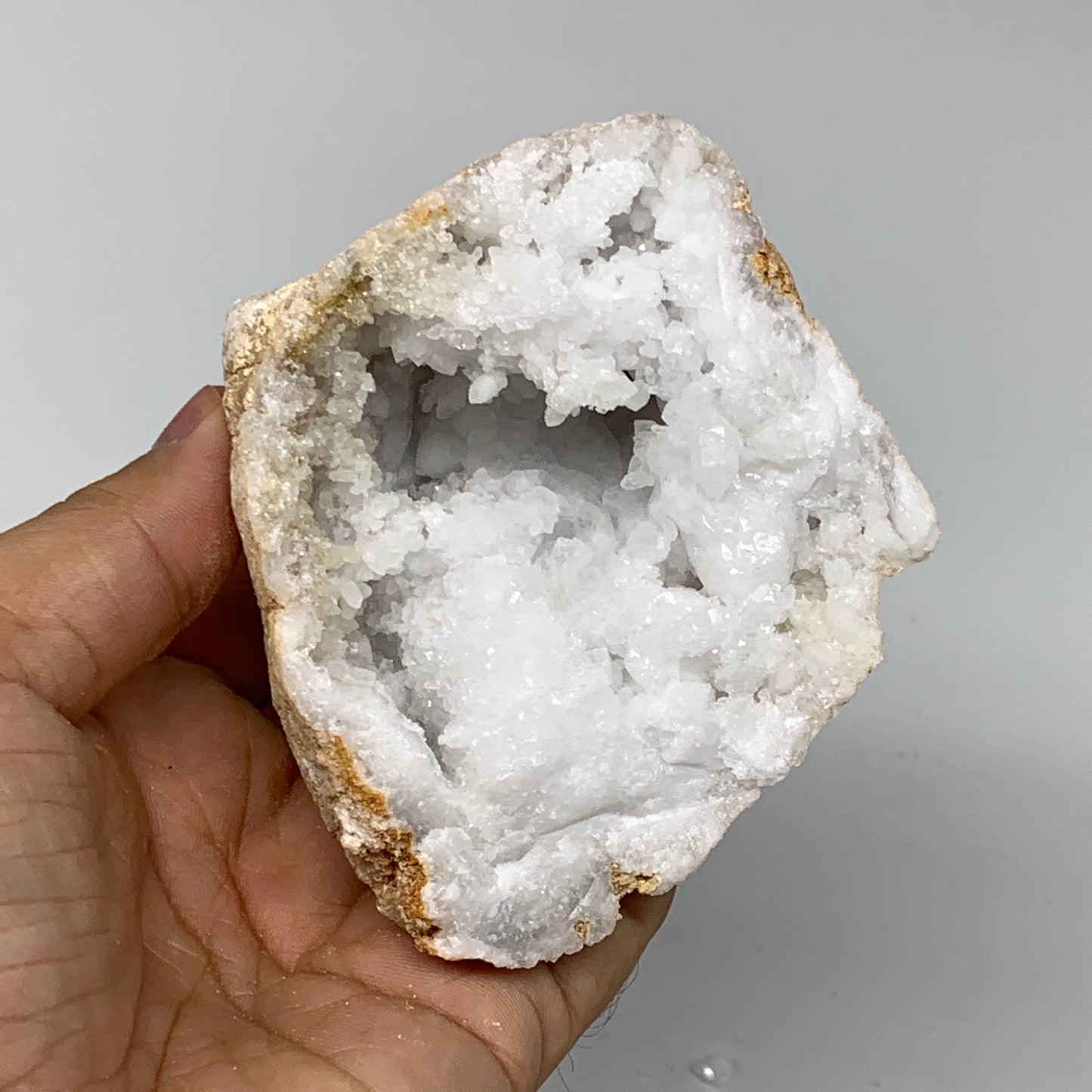 1.93Lbs,5.5"x3.8"x2.7", 1 Pair, Natural Quartz Geodes Sculpture @Morocco,B10534