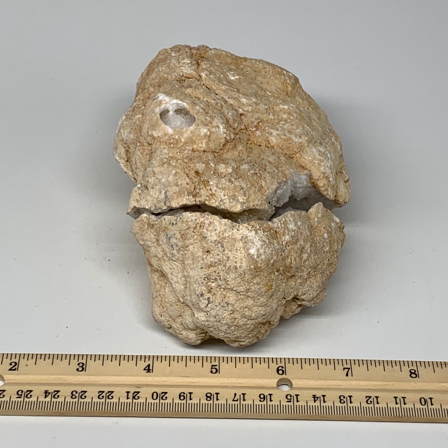 1.93Lbs,5.5"x3.8"x2.7", 1 Pair, Natural Quartz Geodes Sculpture @Morocco,B10534