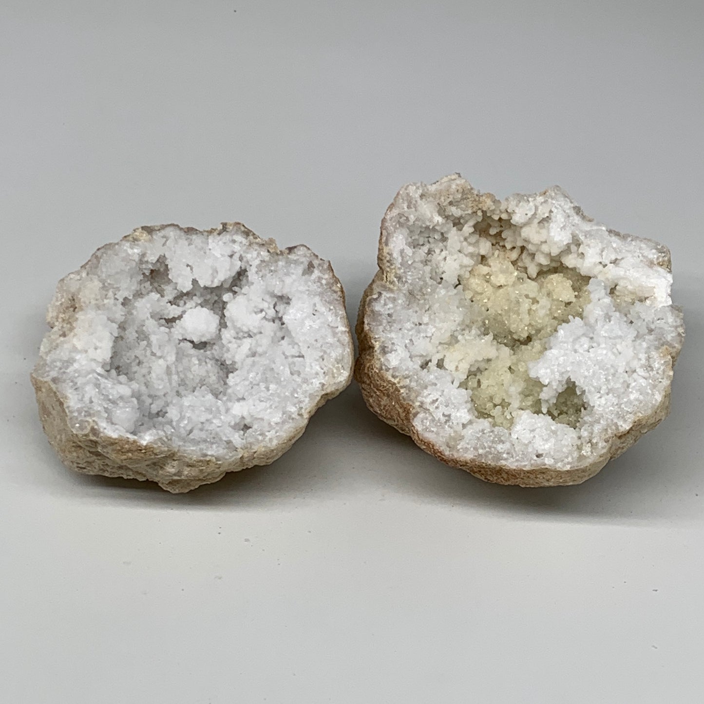 2.48Lbs,4.7"x4.2"x3.8", 1 Pair, Natural Quartz Geodes Sculpture @Morocco,B10535