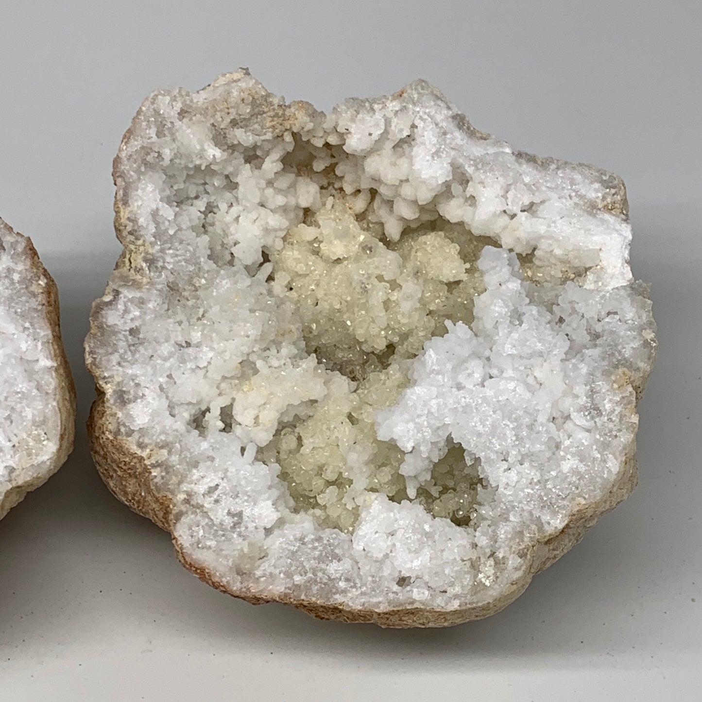 2.48Lbs,4.7"x4.2"x3.8", 1 Pair, Natural Quartz Geodes Sculpture @Morocco,B10535