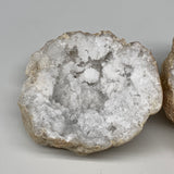 2.48Lbs,4.7"x4.2"x3.8", 1 Pair, Natural Quartz Geodes Sculpture @Morocco,B10535