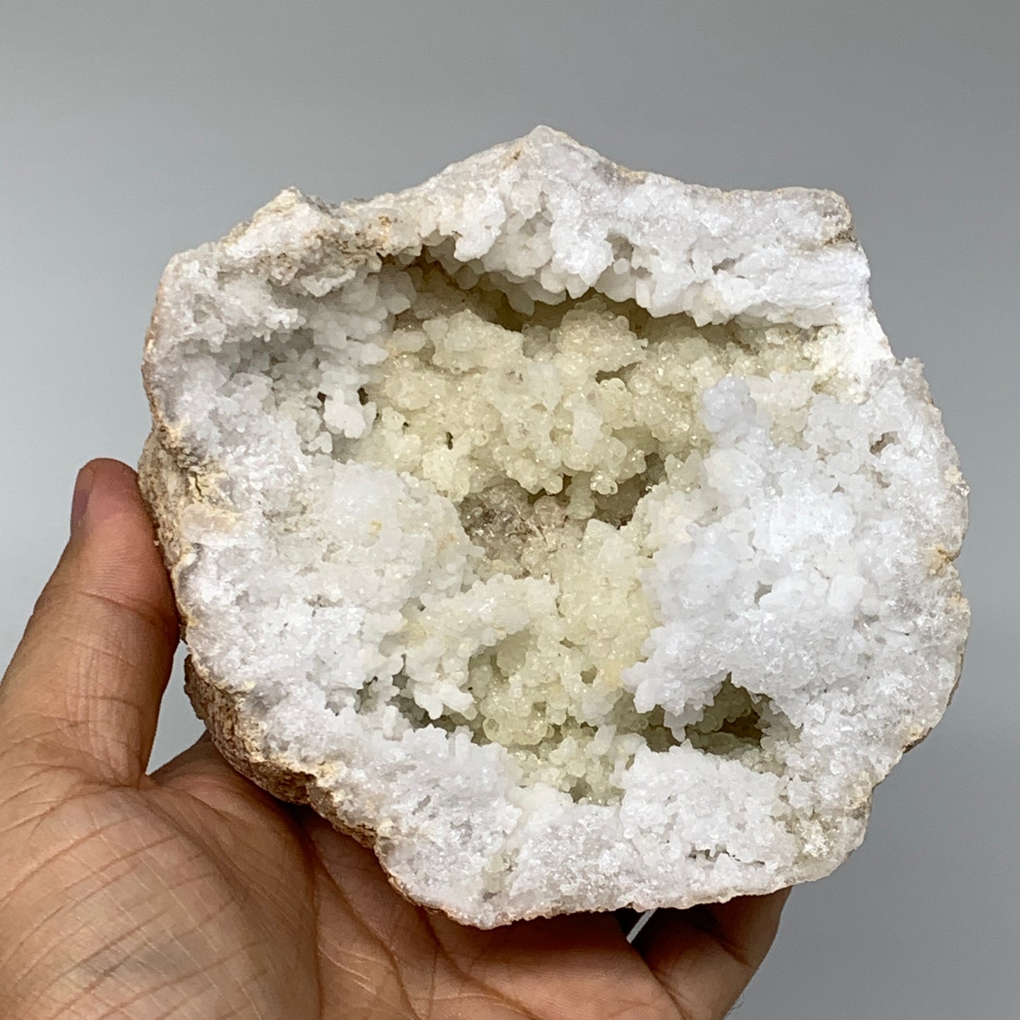 2.48Lbs,4.7"x4.2"x3.8", 1 Pair, Natural Quartz Geodes Sculpture @Morocco,B10535