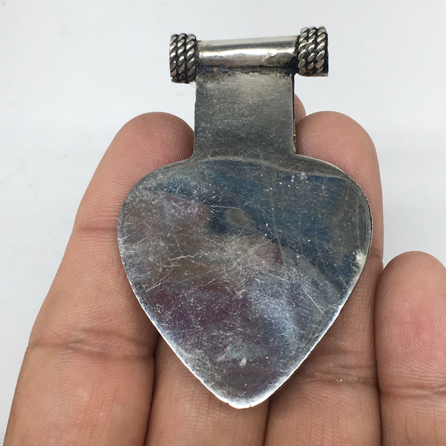 1pc,2.5"x1.6"x0.3"Turkmen Pendant Green Turquoise Inlay Statement bohemian,TN755