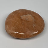79.4g,2.2"x1.9"x0.8", Peach Moonstone Palm-Stone Polished Reiki Crystal, B15486