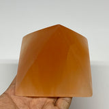 528g, 2.7"x3.5" Orange Selenite/Satin Spar Pyramid Crystal @Morocco, B24192