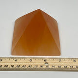528g, 2.7"x3.5" Orange Selenite/Satin Spar Pyramid Crystal @Morocco, B24192
