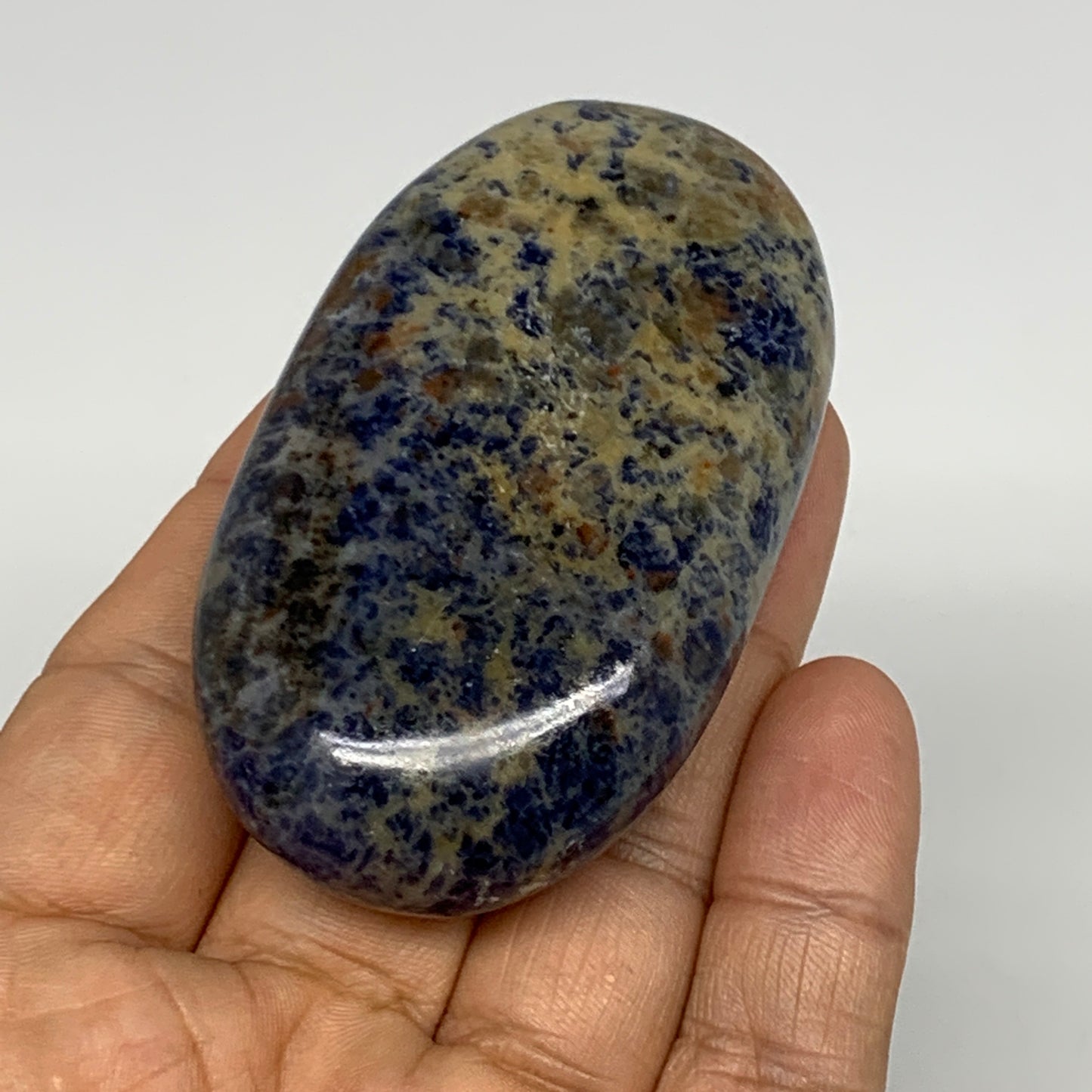 91.7g, 2.7"x1.6"x0.8", Sodalite Palm-Stone Crystal Polished Handmade, B21745