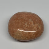 123g,2.2"x2.2"x1.1", Peach Moonstone Palm-Stone Polished Reiki Crystal, B15489