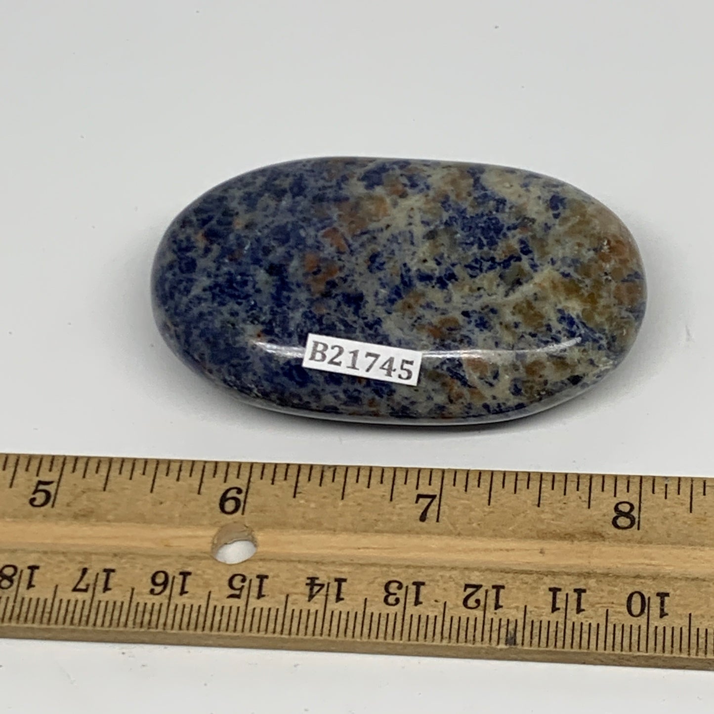 91.7g, 2.7"x1.6"x0.8", Sodalite Palm-Stone Crystal Polished Handmade, B21745