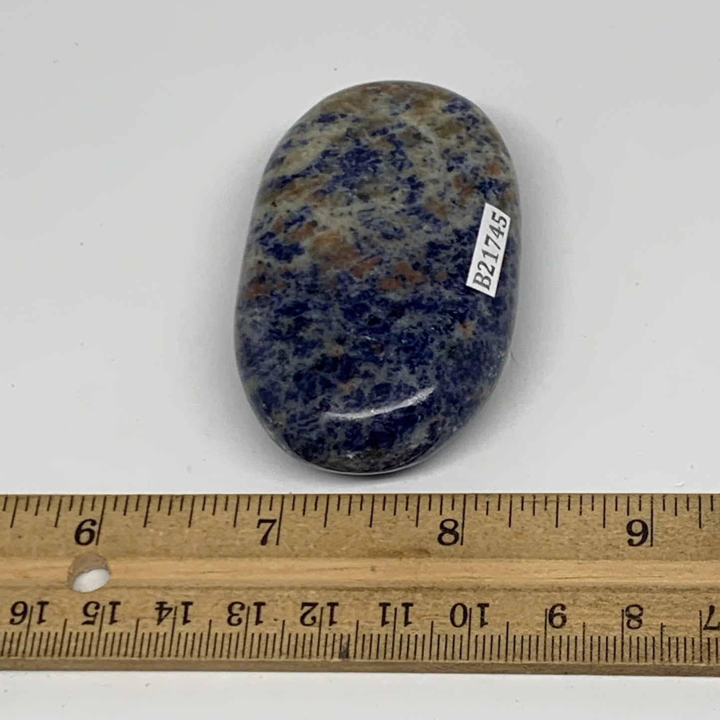 91.7g, 2.7"x1.6"x0.8", Sodalite Palm-Stone Crystal Polished Handmade, B21745