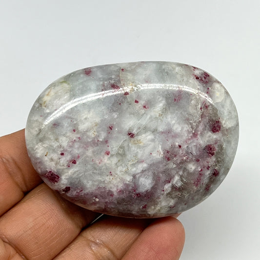 93.8g,2.5"x1.8"x0.8" Tourmaline Rubellite Palm-Stone Reiki @Madagascar,B21981
