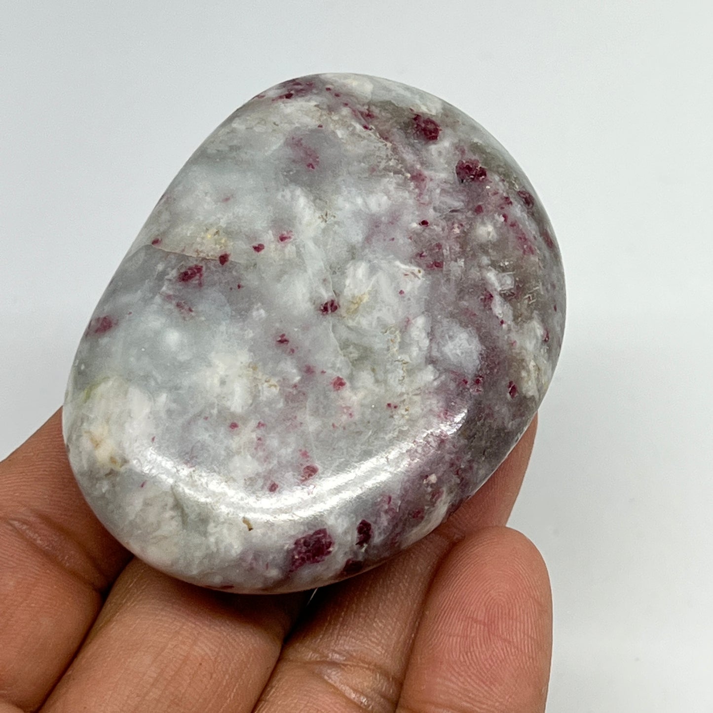 93.8g,2.5"x1.8"x0.8" Tourmaline Rubellite Palm-Stone Reiki @Madagascar,B21981