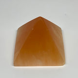573g, 2.8"x3.6" Orange Selenite/Satin Spar Pyramid Crystal @Morocco, B24196