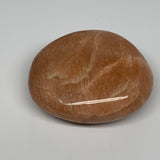 109.6g,2.4"x2"x1", Peach Moonstone Palm-Stone Polished Reiki Crystal, B15492