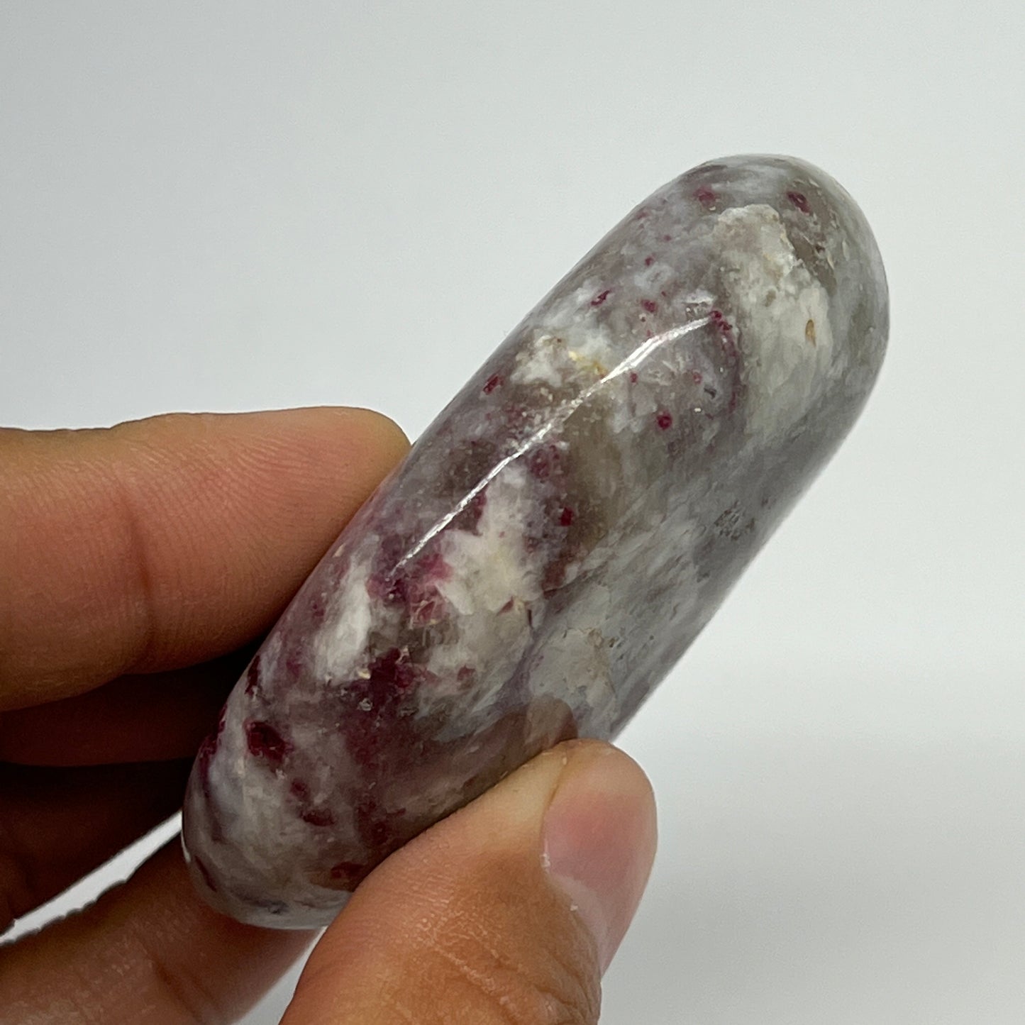 93.8g,2.5"x1.8"x0.8" Tourmaline Rubellite Palm-Stone Reiki @Madagascar,B21981