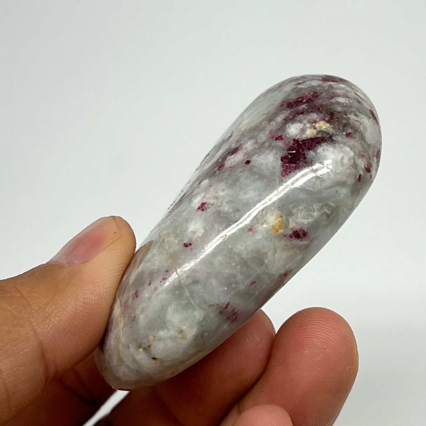 93.8g,2.5"x1.8"x0.8" Tourmaline Rubellite Palm-Stone Reiki @Madagascar,B21981