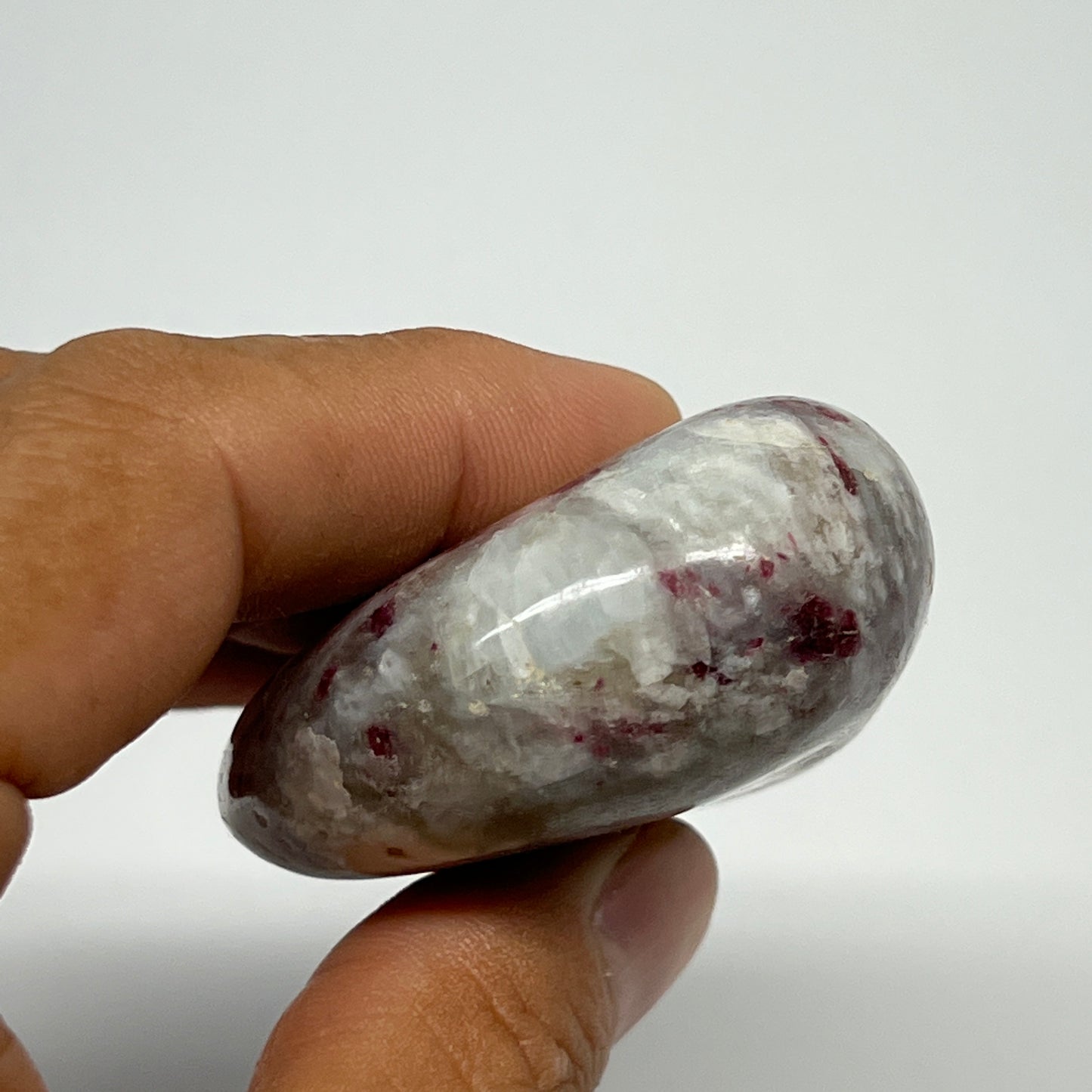 93.8g,2.5"x1.8"x0.8" Tourmaline Rubellite Palm-Stone Reiki @Madagascar,B21981