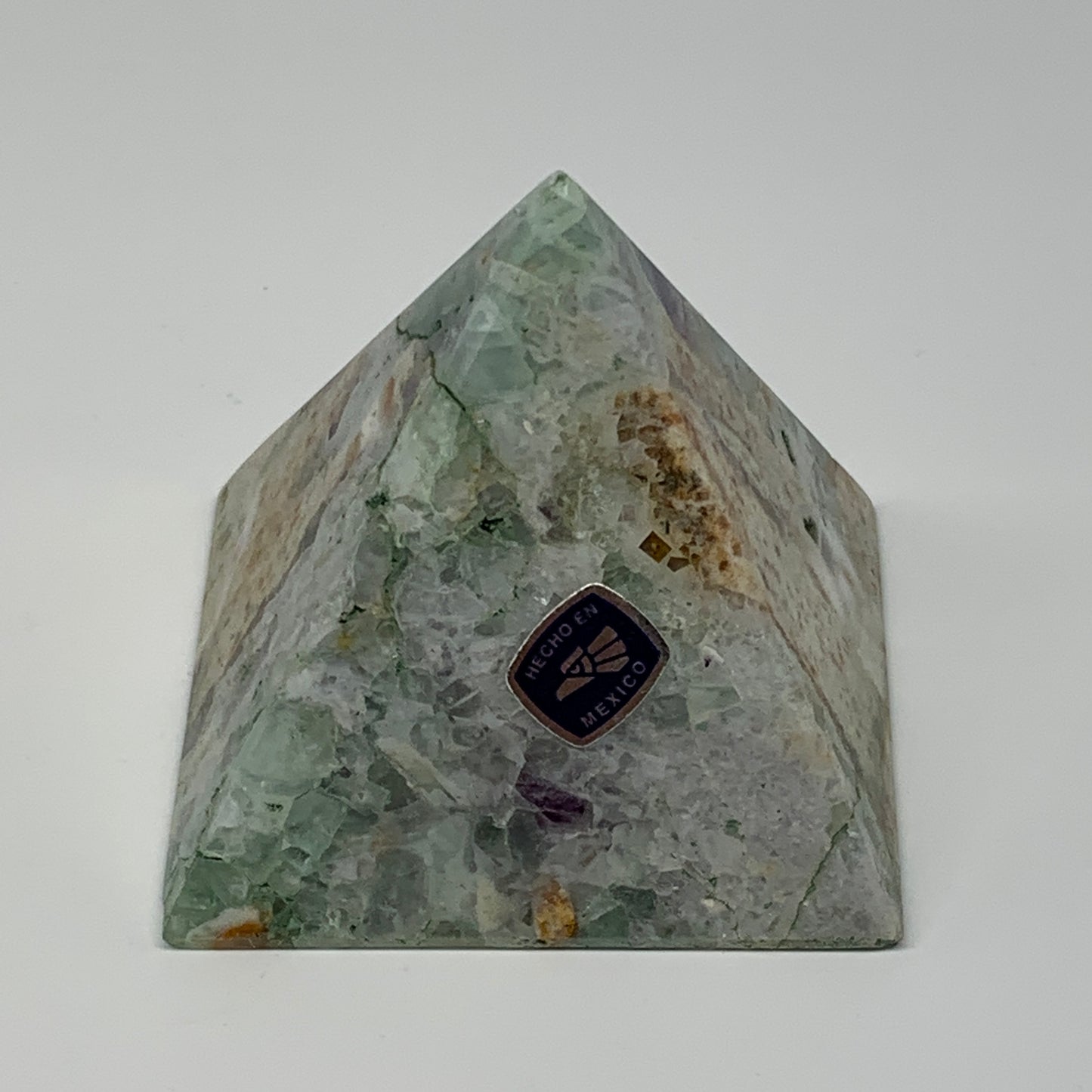 211.1g, 2.1"x2.5"x2.3" Natural Green Fluorite Pyramid Crystal Gemstone @Mexico,
