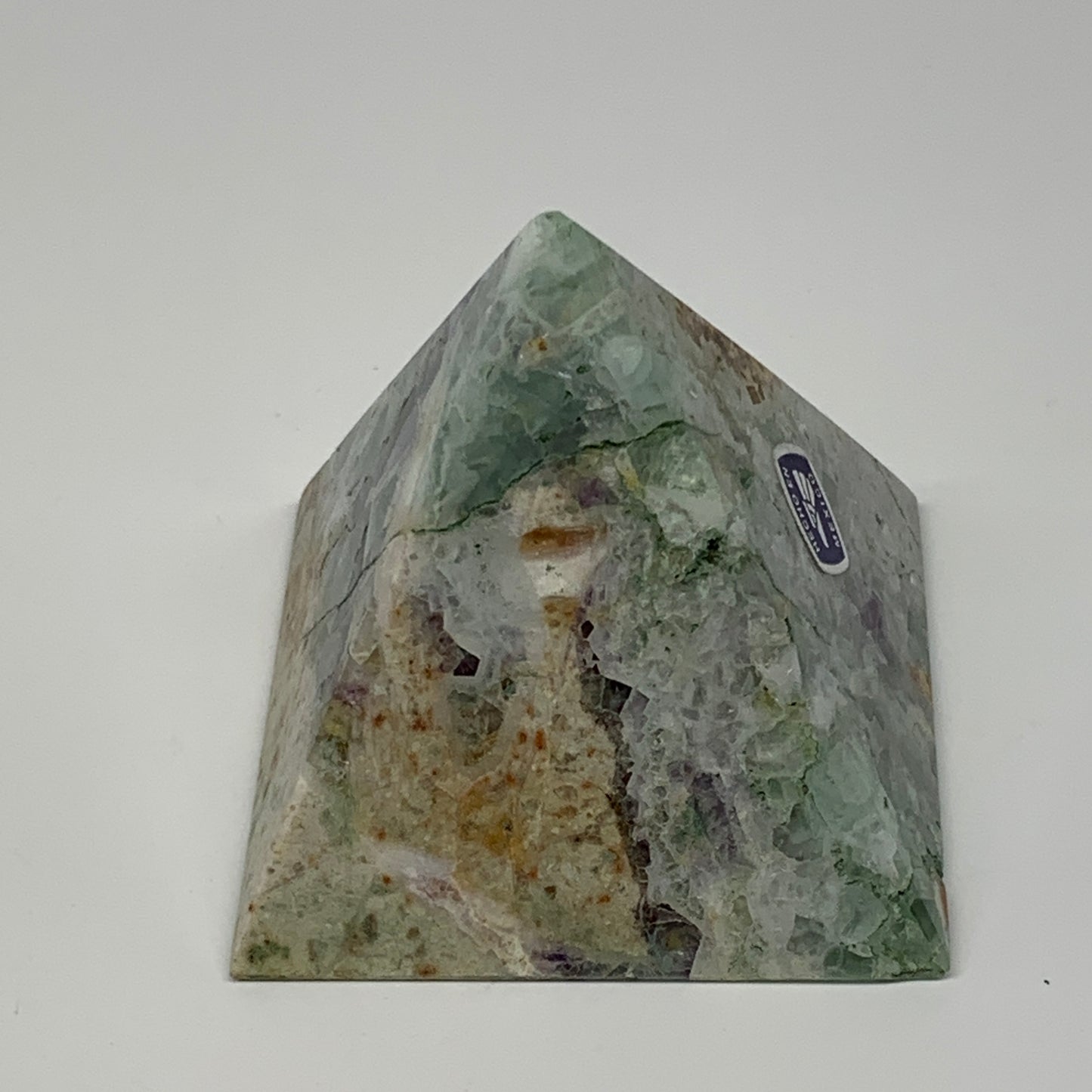 211.1g, 2.1"x2.5"x2.3" Natural Green Fluorite Pyramid Crystal Gemstone @Mexico,