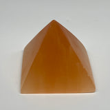 678g, 3.3"x3.8" Orange Selenite/Satin Spar Pyramid Crystal @Morocco, B24198