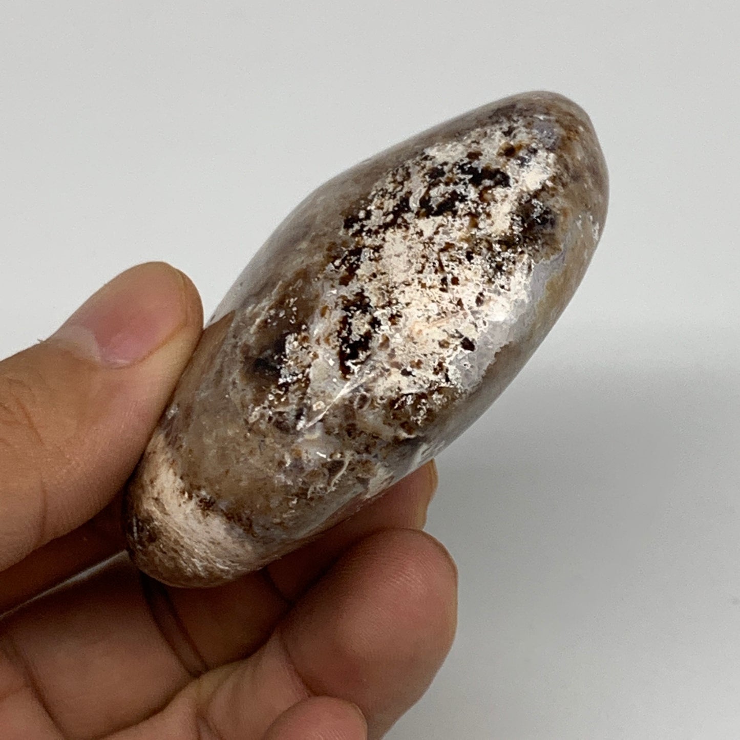 73.3g, 2.4"x1.7"x0.9", Natural Black Opal Crystal PalmStone Polished Reiki,B9715