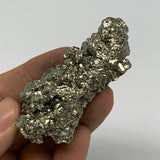 78.2g, 2.4"x1.2"x1", Natural Untreated Pyrite Cluster Mineral Specimens,B19407
