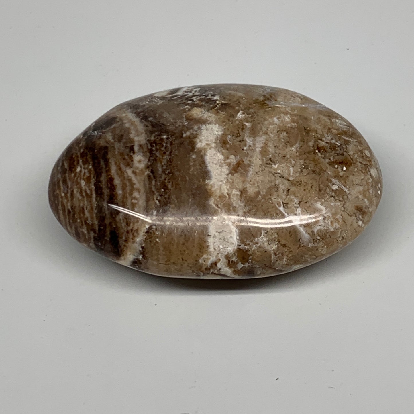 73.3g, 2.4"x1.7"x0.9", Natural Black Opal Crystal PalmStone Polished Reiki,B9715