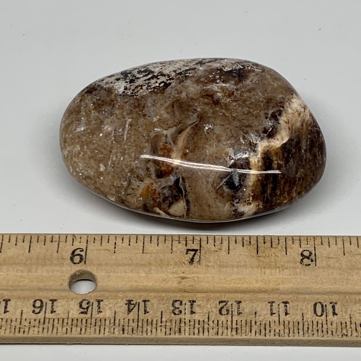 73.3g, 2.4"x1.7"x0.9", Natural Black Opal Crystal PalmStone Polished Reiki,B9715