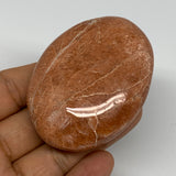 93.6g,2.5"x1.9"x0.9", Peach Moonstone Palm-Stone Polished Reiki Crystal, B15495
