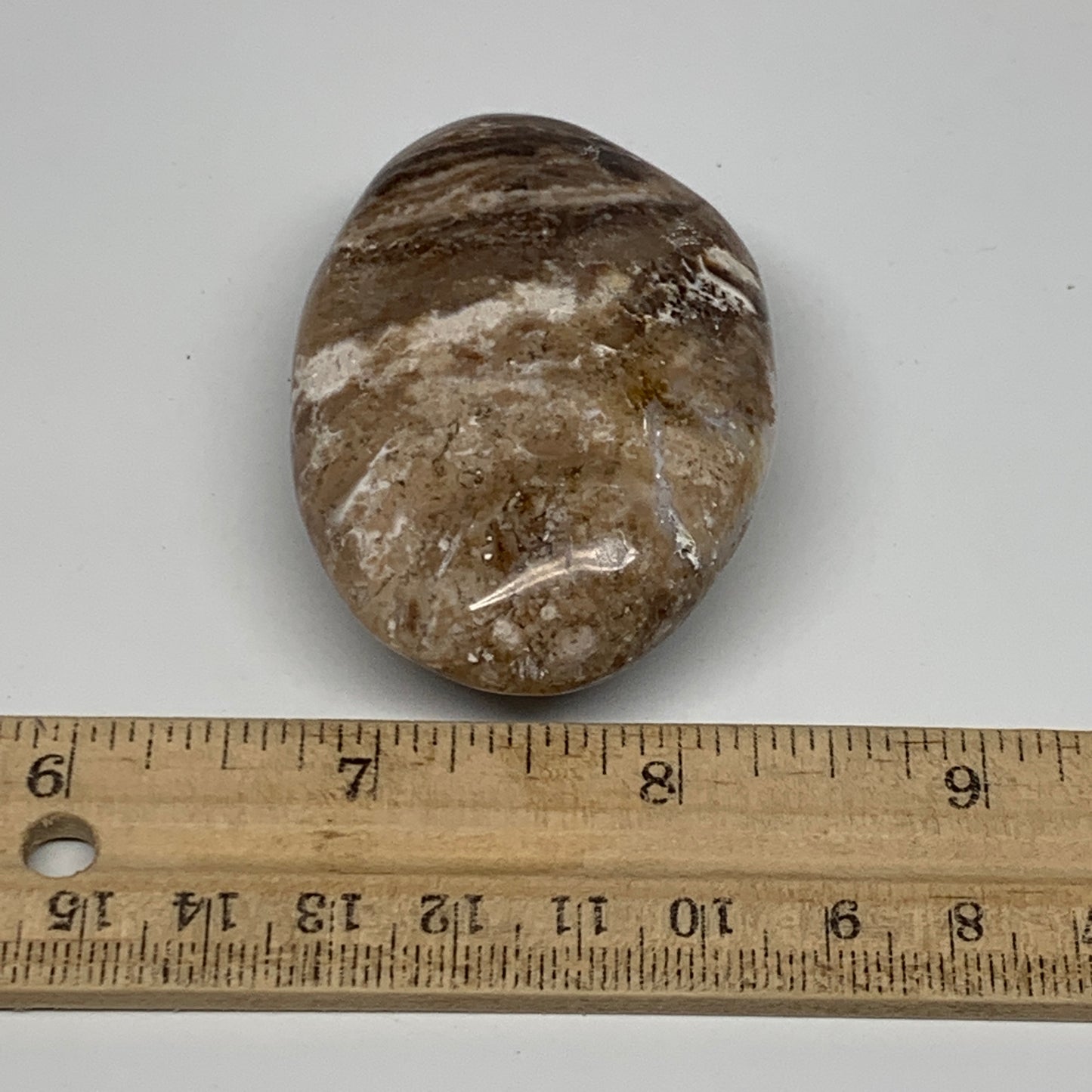 73.3g, 2.4"x1.7"x0.9", Natural Black Opal Crystal PalmStone Polished Reiki,B9715