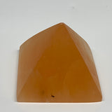 558g, 2.9"x3.5" Orange Selenite/Satin Spar Pyramid Crystal @Morocco, B24199