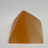 558g, 2.9"x3.5" Orange Selenite/Satin Spar Pyramid Crystal @Morocco, B24199