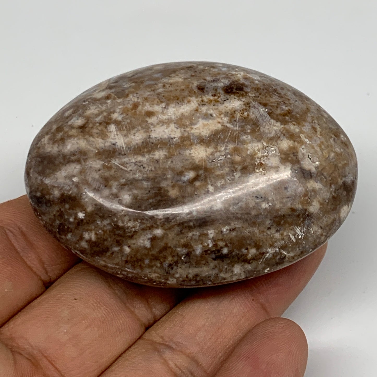 74.9g, 2.4"x1.8"x1", Natural Black Opal Crystal PalmStone Polished Reiki,B9717