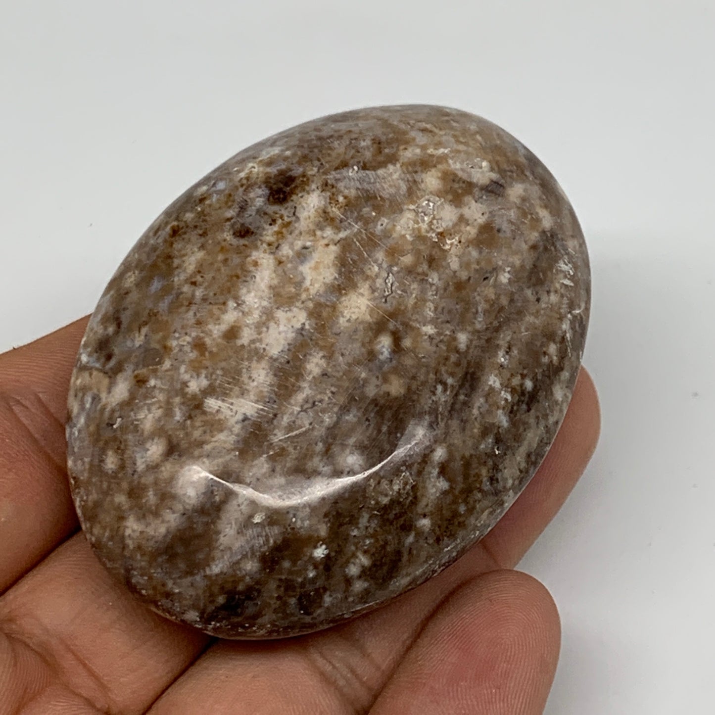 74.9g, 2.4"x1.8"x1", Natural Black Opal Crystal PalmStone Polished Reiki,B9717