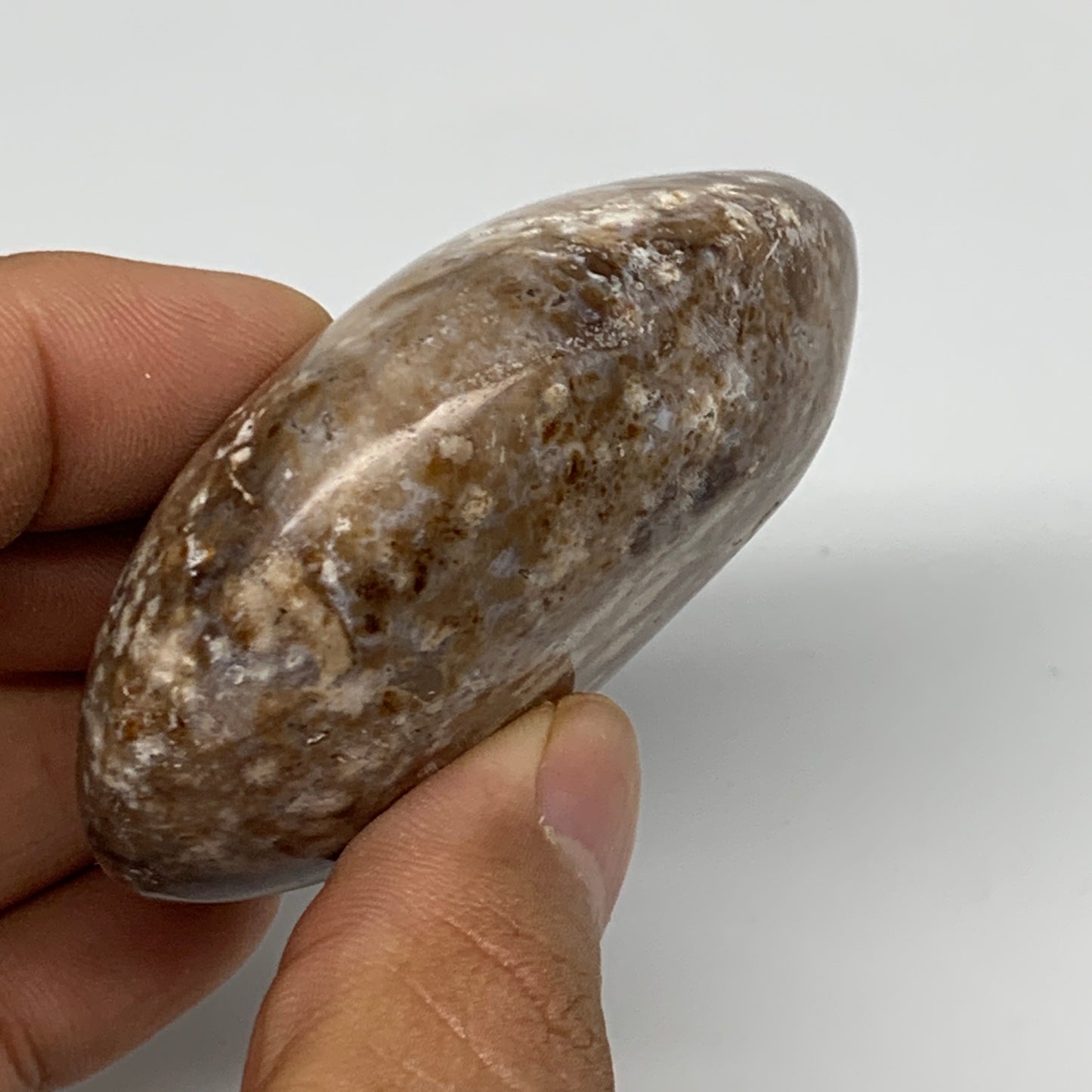 74.9g, 2.4"x1.8"x1", Natural Black Opal Crystal PalmStone Polished Reiki,B9717