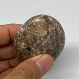 74.9g, 2.4"x1.8"x1", Natural Black Opal Crystal PalmStone Polished Reiki,B9717