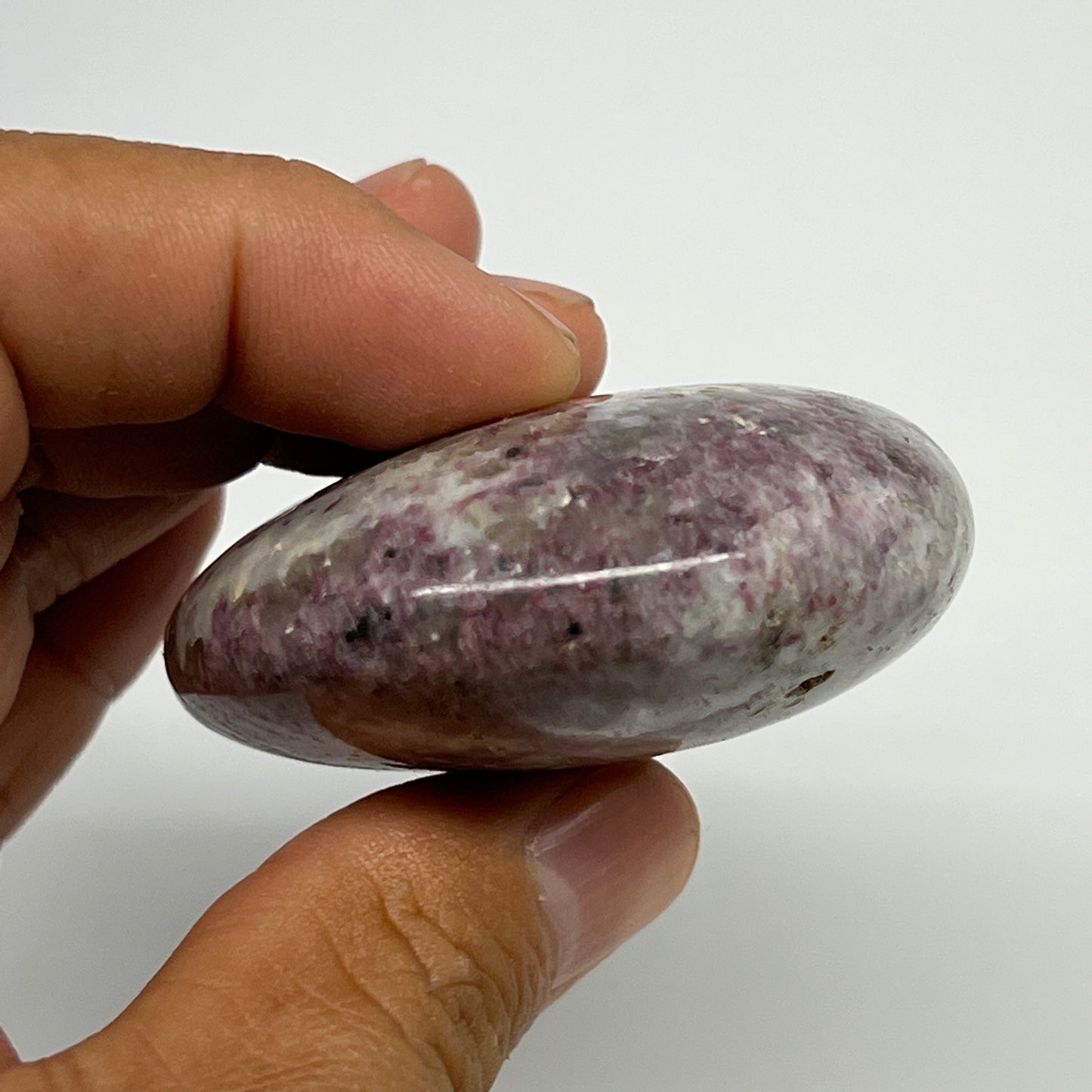 115.3g,2.6"x2.1"x0.9" Tourmaline Rubellite Palm-Stone Reiki @Madagascar,B21985