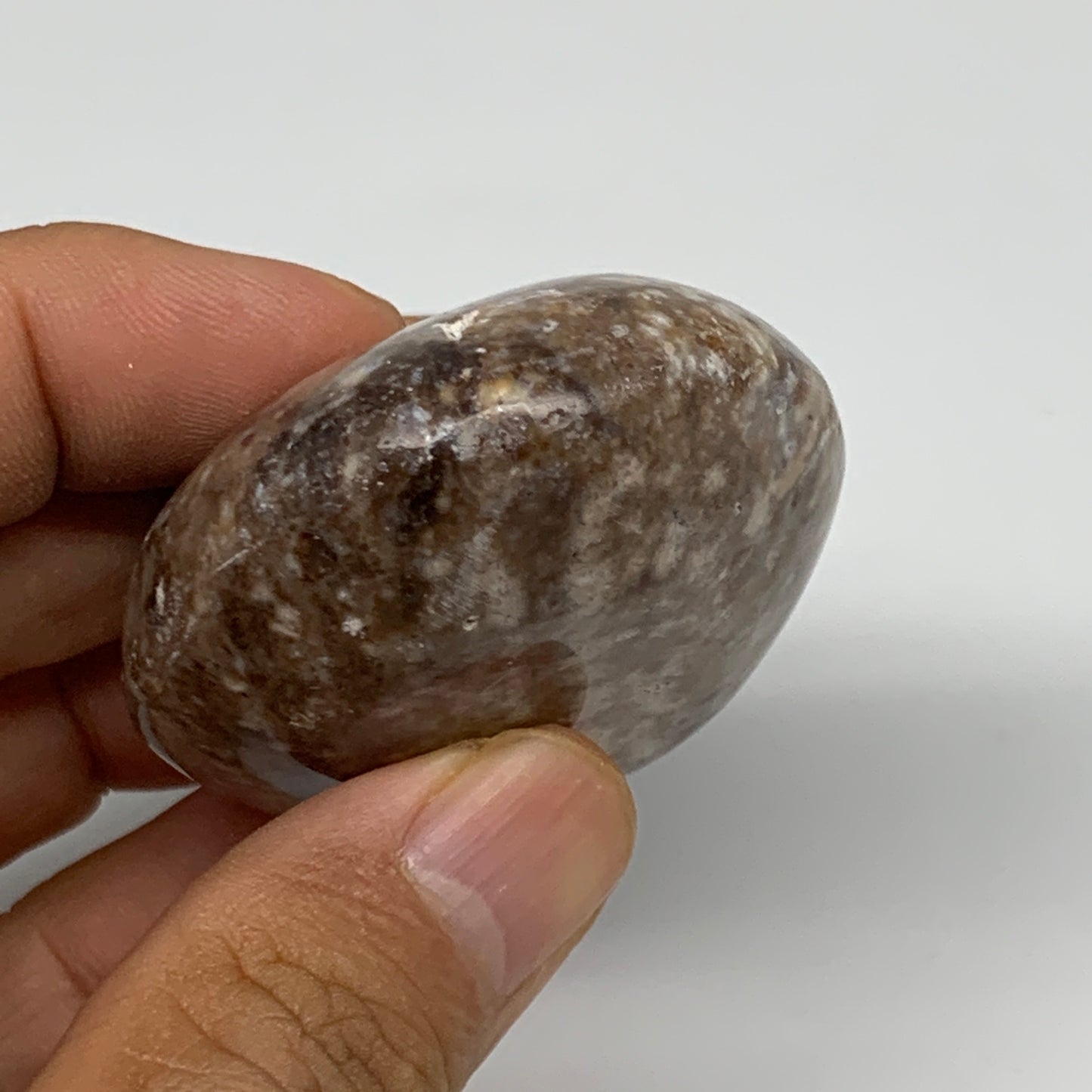 74.9g, 2.4"x1.8"x1", Natural Black Opal Crystal PalmStone Polished Reiki,B9717